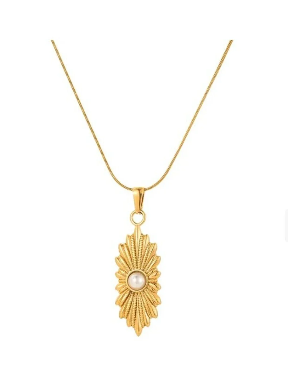 Sun Pattern Electroplated Necklace For Adults In Titanium